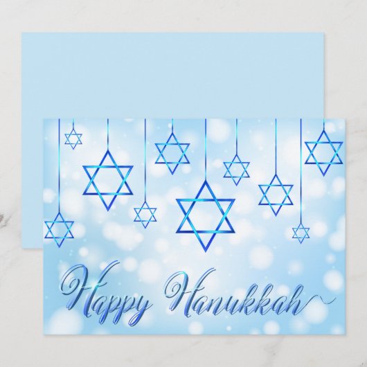 Happy Hanukkah Blue Star van David (Voorkant / Achterkant)