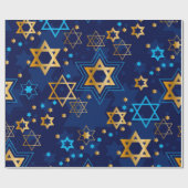 Happy Hanukkah Blue Star van David Menorah Cadeaupapier (Vlak)