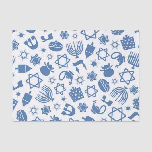 Happy Hanukkah Blue Star van David Tissue Paper Tissuepapier (Voorkant)
