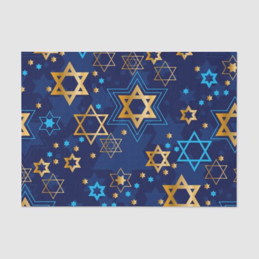 Happy Hanukkah Blue Star van David Tissue Paper Tissuepapier (Voorkant)