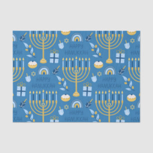 Happy Hanukkah Blue Star van David Tissuepapier