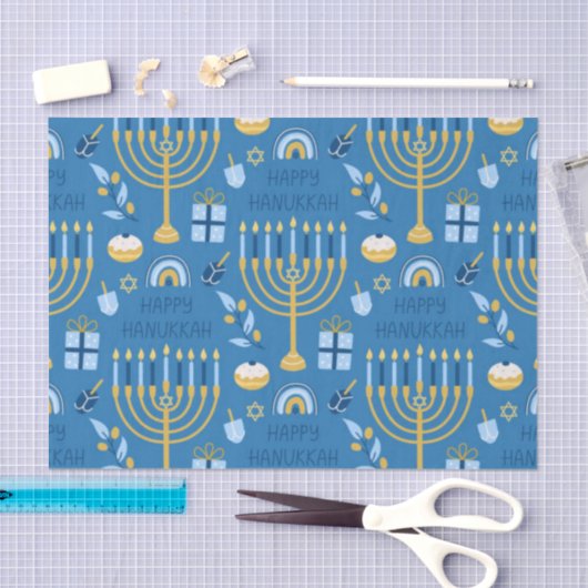 Happy Hanukkah Blue Star van David Tissuepapier (Craft)