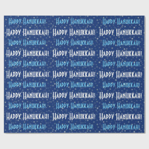 Happy Hanukkah Blue Stars Cadeaupapier