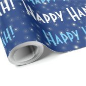 Happy Hanukkah Blue Stars Cadeaupapier (Rol Hoek)
