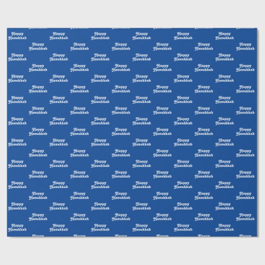 Happy Hanukkah blue white Jewish Holiday leuke cad Cadeaupapier (Vlak)
