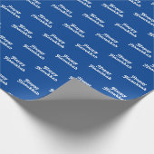 Happy Hanukkah blue white Jewish Holiday leuke cad Cadeaupapier (Hoek)