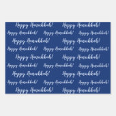 Happy Hanukkah Blue Winter Inpakpapier Vel (Voorkant)