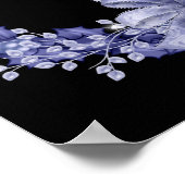 Happy Hanukkah Blue Wreath/Star ontworpen afdrukke Poster (Hoek)