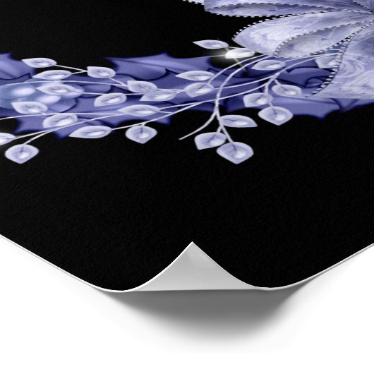 Happy Hanukkah Blue Wreath/Star ontworpen afdrukke Poster (Hoek)