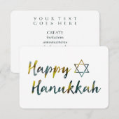 happy hanukkah bokeh kaart (Voorkant / Achterkant)