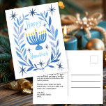 Happy Hanukkah Botanical Menorah Waterverf CUSTOM Feestdagenkaart<br><div class="desc">Zoete tekening om iemand gelukkig te wensen hanukkah! Klik op "personaliseren" om uw eigen tekst aan de achterzijde toe te voegen. Ook beschikbaar als wenskaart of digitale download om direct te verzenden via e-mail of sms. Check mijn shop voor meer of laat me weten of je iets op maat wilt!...</div>