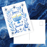 Happy Hanukkah Botanical Menorah Waterverf Feestdagenkaart<br><div class="desc">Zoete tekening om iemand gelukkig te wensen hanukkah! Klik op "bewerken met ontwerpgereedschap" om uw eigen tekst toe te voegen. Ook beschikbaar als wenskaart of digitale download om direct te verzenden via e-mail of sms. Check mijn shop voor meer of laat me weten of je iets op maat wilt! Ik...</div>