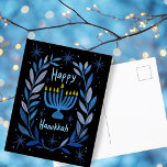 Happy Hanukkah Botanical Menorah Waterverf Feestdagenkaart<br><div class="desc">Zoete tekening om iemand gelukkig te wensen hanukkah! Klik op "bewerken met ontwerpgereedschap" om uw eigen tekst toe te voegen. Ook beschikbaar als wenskaart of digitale download om direct te verzenden via e-mail of sms. Check mijn shop voor meer of laat me weten of je iets op maat wilt! Ik...</div>