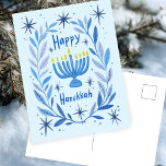 Happy Hanukkah Botanical Menorah Waterverf Feestdagenkaart<br><div class="desc">Zoete tekening om iemand gelukkig te wensen hanukkah! Klik op "bewerken met ontwerpgereedschap" om uw eigen tekst toe te voegen. Ook beschikbaar als wenskaart of digitale download om direct te verzenden via e-mail of sms. Check mijn shop voor meer of laat me weten of je iets op maat wilt! Ik...</div>
