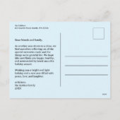 Happy Hanukkah Botanische Waterverf CUSTOM 3 Foto Feestdagenkaart (Achterkant)