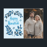 Happy Hanukkah Botanische Waterverf CUSTOM FOTO Briefkaart<br><div class="desc">Zoete tekening om iemand gelukkig te wensen hanukkah! Klik op "Bewerken met ontwerpgereedschap" om uw eigen foto en tekst toe te voegen. Ook beschikbaar als wenskaart, fotokaarten of digitale download om direct te verzenden via e-mail of sms. Check mijn shop voor meer of laat me weten of je iets op...</div>