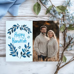 Happy Hanukkah Botanische Waterverf CUSTOM FOTO Briefkaart<br><div class="desc">Zoete tekening om iemand gelukkig te wensen hanukkah! Klik op "Bewerken met ontwerpgereedschap" om uw eigen foto en tekst toe te voegen. Ook beschikbaar als wenskaart, fotokaarten of digitale download om direct te verzenden via e-mail of sms. Check mijn shop voor meer of laat me weten of je iets op...</div>