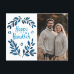 Happy Hanukkah Botanische Waterverf CUSTOM FOTO Briefkaart<br><div class="desc">Zoete tekening om iemand gelukkig te wensen hanukkah! Klik op "Bewerken met ontwerpgereedschap" om uw eigen foto en tekst toe te voegen. Ook beschikbaar als wenskaart, fotokaarten of digitale download om direct te verzenden via e-mail of sms. Check mijn shop voor meer of laat me weten of je iets op...</div>
