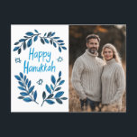 Happy Hanukkah Botanische Waterverf CUSTOM FOTO Briefkaart<br><div class="desc">Zoete tekening om iemand gelukkig te wensen hanukkah! Klik op "Bewerken met ontwerpgereedschap" om uw eigen foto en tekst toe te voegen. Ook beschikbaar als wenskaart, fotokaarten of digitale download om direct te verzenden via e-mail of sms. Check mijn shop voor meer of laat me weten of je iets op...</div>