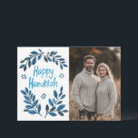 Happy Hanukkah Botanische Waterverf CUSTOM FOTO Kaart<br><div class="desc">Zoete tekening om iemand gelukkig te wensen hanukkah! Klik op "Bewerken met ontwerpgereedschap" om uw eigen foto en tekst toe te voegen. Ook beschikbaar als briefkaart, wenskaart, fotokaarten of digitale download om direct te verzenden via e-mail of sms. Check mijn shop voor meer of laat me weten of je iets...</div>