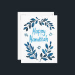 Happy Hanukkah Botanische Waterverf Feestdagenkaart<br><div class="desc">Zoete tekening om iemand gelukkig te wensen hanukkah! Klik op "bewerken met ontwerpgereedschap" om uw eigen tekst toe te voegen. Ook beschikbaar als wenskaart of digitale download om direct te verzenden via e-mail of sms. Check mijn shop voor meer of laat me weten of je iets op maat wilt! Ik...</div>