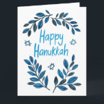 Happy Hanukkah Botanische Waterverf Kaart<br><div class="desc">Zoete tekening om iemand gelukkig te wensen hanukkah! Klik op "bewerken met ontwerpgereedschap" om uw eigen tekst toe te voegen. Ook beschikbaar als briefkaart, wenskaart, fotokaarten of digitale download om direct te verzenden via e-mail of sms. Check mijn shop voor meer of laat me weten of je iets op maat...</div>