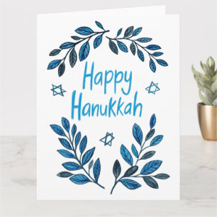 Happy Hanukkah Botanische Waterverf Kaart