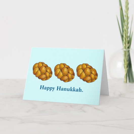 Happy Hanukkah Braided Challah Bread Chanukah Feestdagen Kaart (Voorkant)