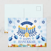 Happy Hanukkah Briefkaart (Voorkant / Achterkant)