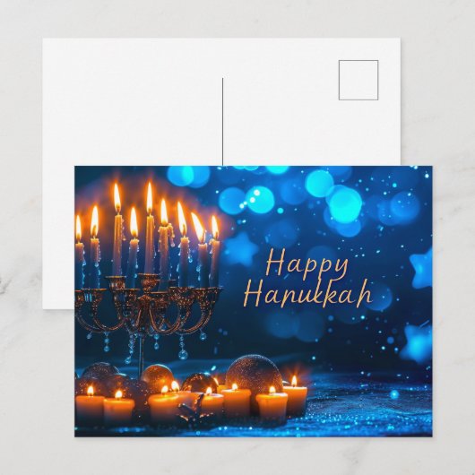 Happy Hanukkah Briefkaart (Voorkant / Achterkant)