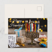 Happy Hanukkah Briefkaart (Voorkant / Achterkant)