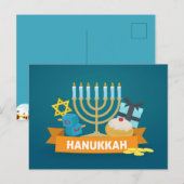 Happy Hanukkah Briefkaart (Voorkant / Achterkant)