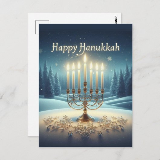 Happy Hanukkah Briefkaart (Voorkant / Achterkant)