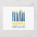 Happy Hanukkah Briefkaart<br><div class="desc">Deze Hanoekaarsen zullen je decor perfect maken.  Perfect op handdoeken of placemats.</div>