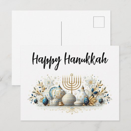 Happy Hanukkah Briefkaart (Voorkant / Achterkant)