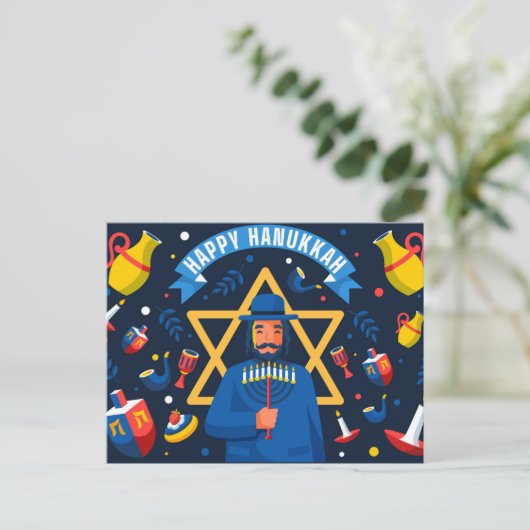 Happy Hanukkah Briefkaart (Staand voorkant)