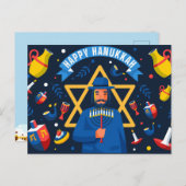 Happy Hanukkah Briefkaart (Voorkant / Achterkant)