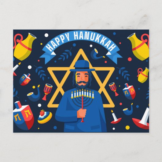 Happy Hanukkah Briefkaart (Voorkant)