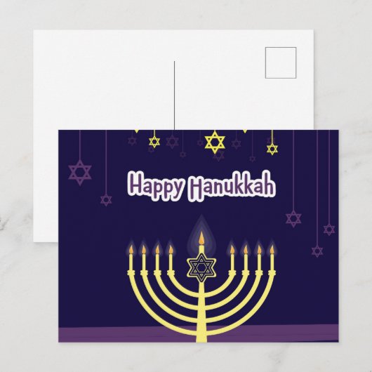 Happy Hanukkah Briefkaart (Voorkant / Achterkant)