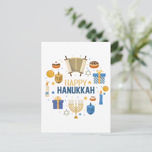 Happy Hanukkah Briefkaart (Staand voorkant)