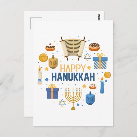 Happy Hanukkah Briefkaart (Voorkant / Achterkant)