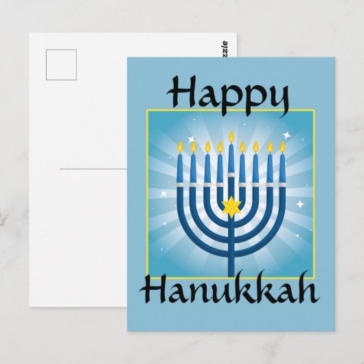 Happy Hanukkah Briefkaart (Voorkant / Achterkant)