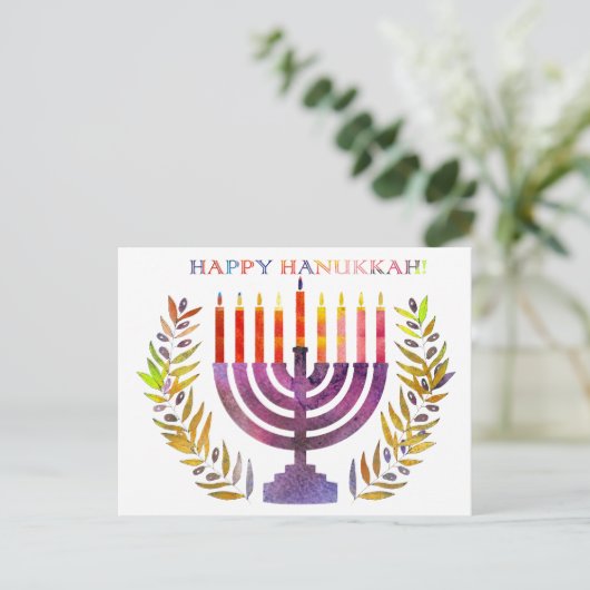 Happy Hanukkah Briefkaart (Staand voorkant)