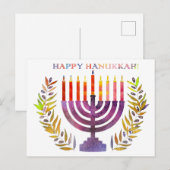 Happy Hanukkah Briefkaart (Voorkant / Achterkant)