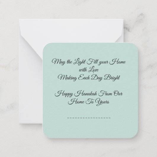 Happy Hanukkah-briefkaart Notitiekaartje (Achterkant)