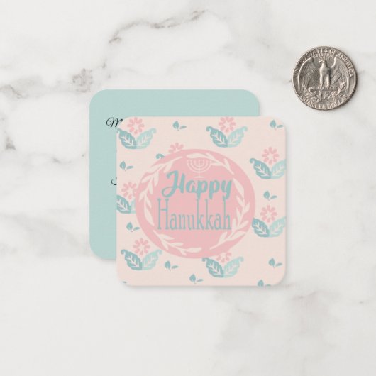 Happy Hanukkah-briefkaart Notitiekaartje (Voorkant / Achterkant in situ)