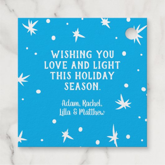 Happy Hanukkah Brush Script Custom Name Bedankjes Labels (Achterkant)