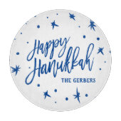 Happy Hanukkah Brush Script Custom Name Snijplank (Voorkant)