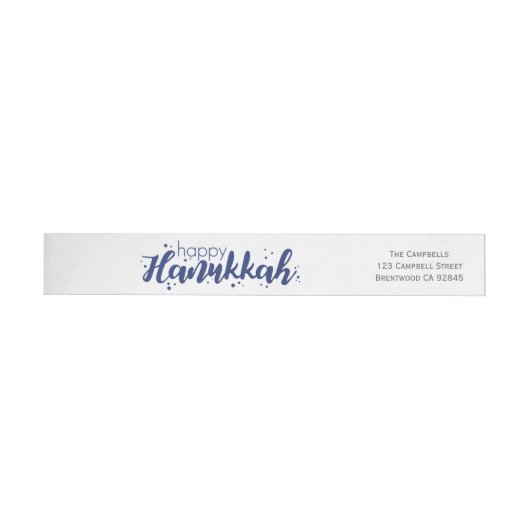 Happy Hanukkah Bubbles Wraparound Adres Etiket (Individueel)