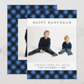 Happy Hanukkah Buffalo-speldenkaart voor Kerstmis Feestdagenkaart (Voorkant / Achterkant)